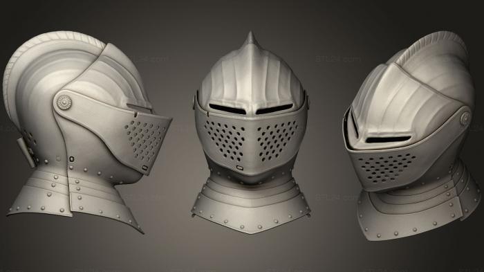 Miscellaneous figurines and statues (Medieval Helmet IV, STKR_0872) 3D models for cnc